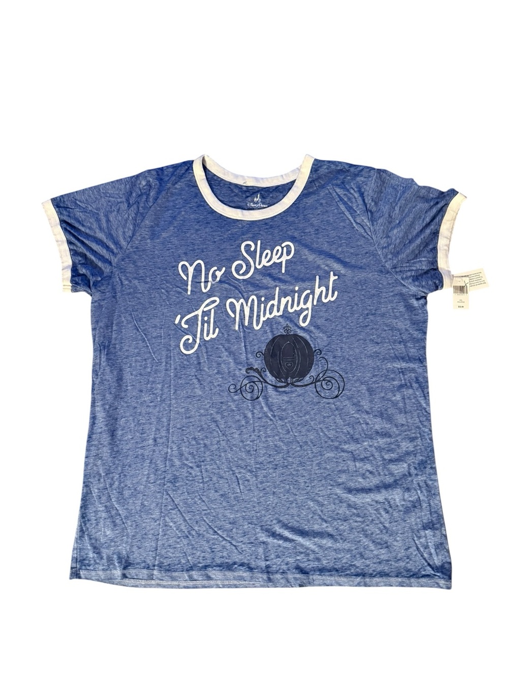Disney Blue Ringer Tee 'No Sleep 'Til Midnight' size XXL nwt